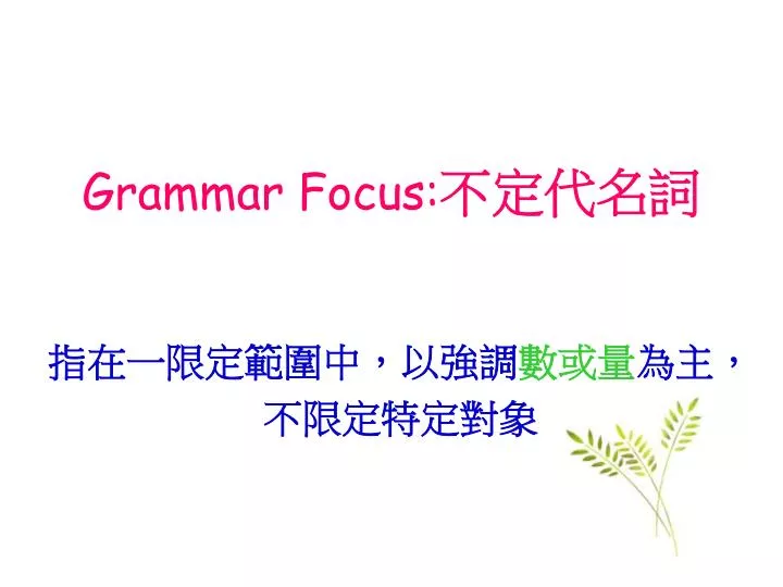 grammar focus