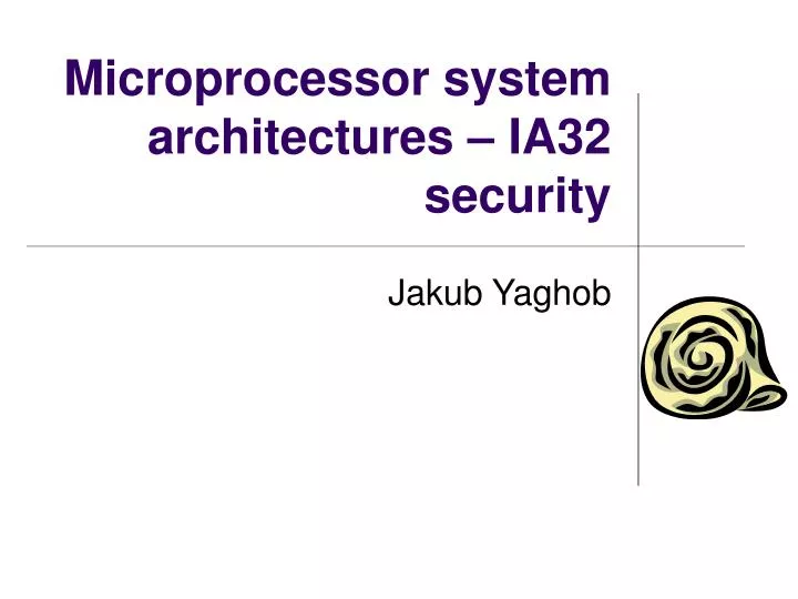 microprocessor system architectures ia32 security