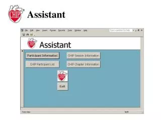 Click on the CHIP logo to view database version numbers for the CHIP Assistant.