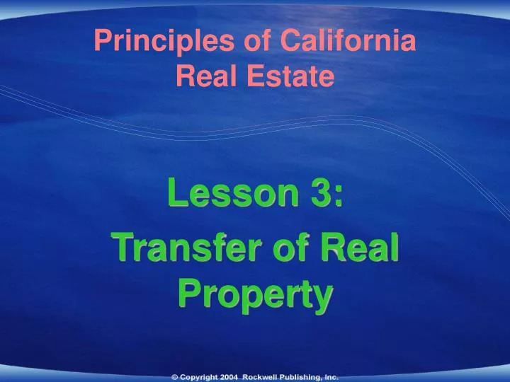 principles of california real estate
