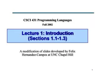 Lecture 1: Introduction (Sections 1.1-1.3)