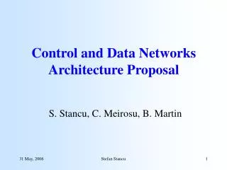 Control and Data Networks Architecture Proposal