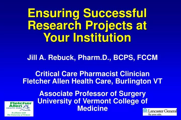 ensuring successful research projects at your institution