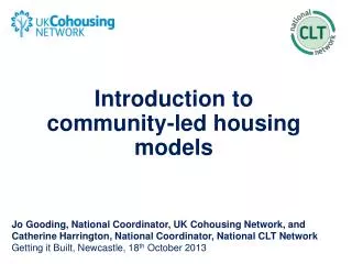 Introduction to community-led housing models