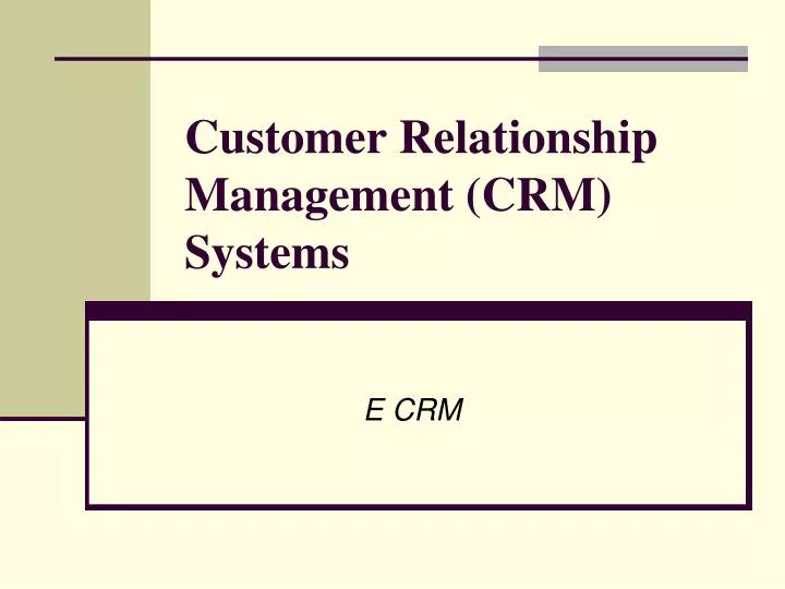 customer relationship management crm systems