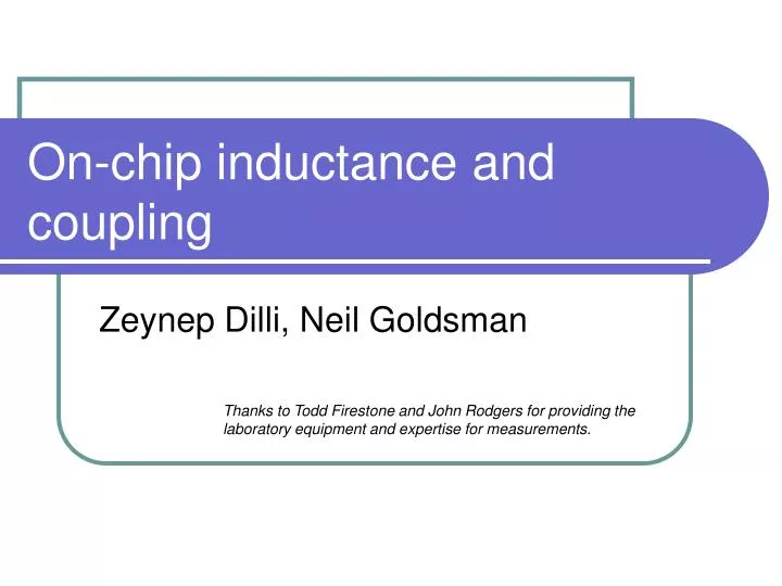 on chip inductance and coupling
