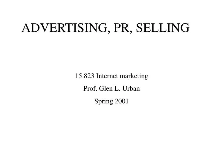 advertising pr selling