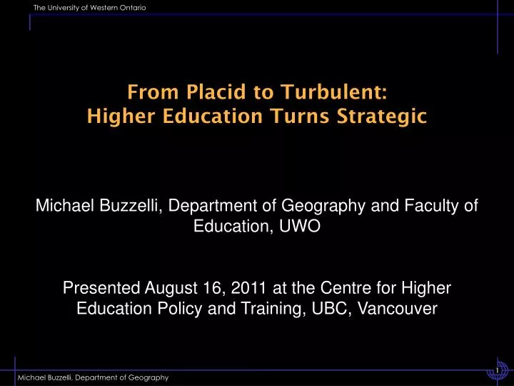 from placid to turbulent higher education turns strategic