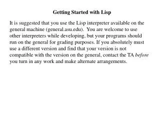 Getting Started with Lisp