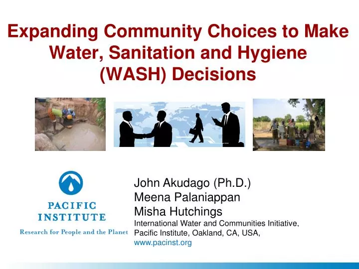 expanding community choices to make water sanitation and hygiene wash decisions