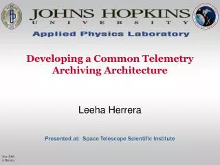 Developing a Common Telemetry Archiving Architecture