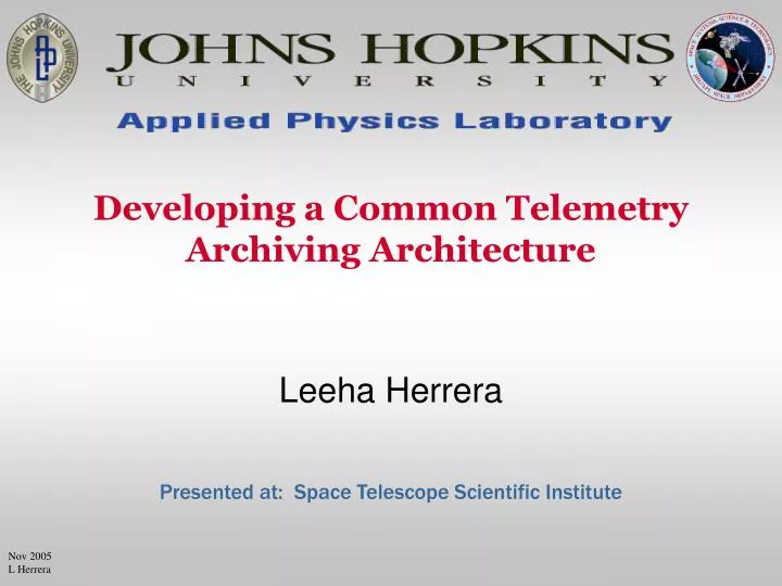 developing a common telemetry archiving architecture