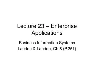 lecture 23 enterprise applications