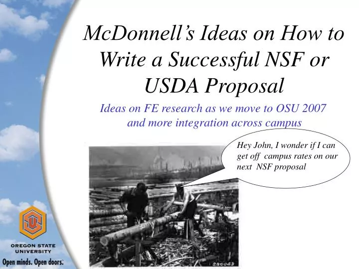 mcdonnell s ideas on how to write a successful nsf or usda proposal