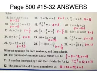Page 500 #15-32 ANSWERS