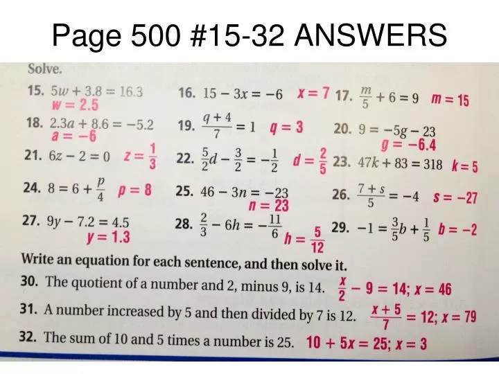 page 500 15 32 answers