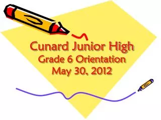 Cunard Junior High Grade 6 Orientation May 30, 2012