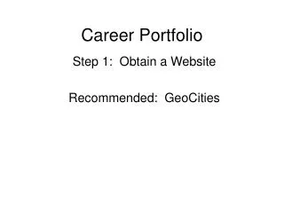 Career Portfolio