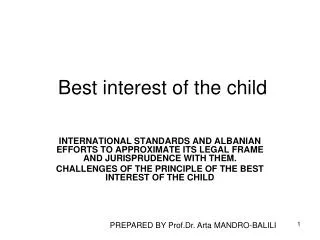 Best interest of the child