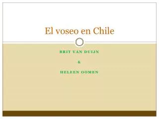 el voseo en chile