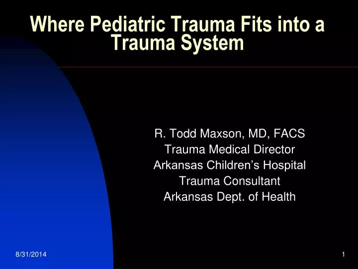 where pediatric trauma fits into a trauma system