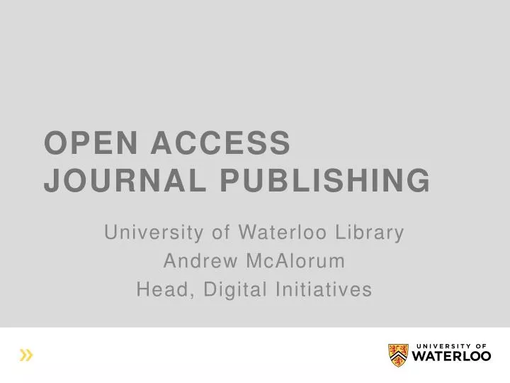 open access journal publishing