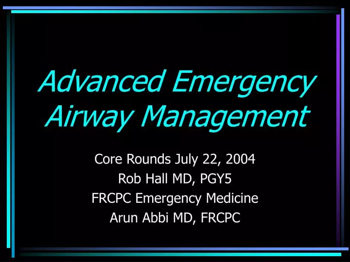 advanced emergency airway management