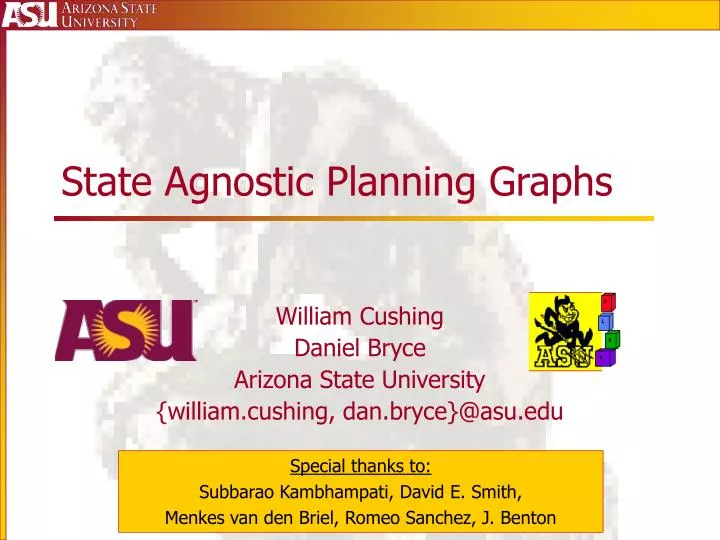 state agnostic planning graphs
