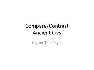 Compare/Contrast Ancient Civs