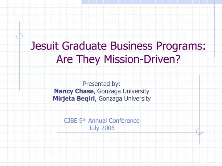jesuit graduate business programs are they mission driven