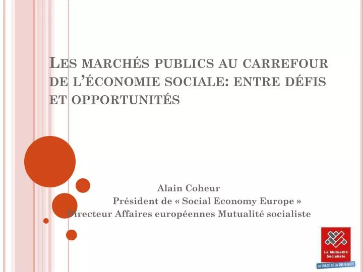 les march s publics au carrefour de l conomie sociale entre d fis et opportunit s