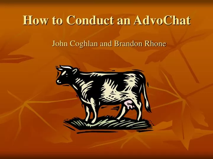 how to conduct an advochat
