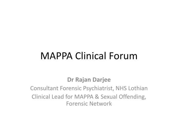 mappa clinical forum