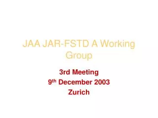 JAA JAR-FSTD A Working Group
