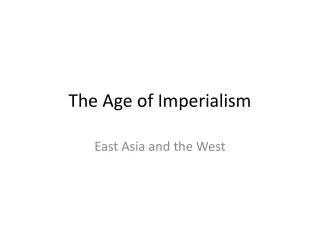 the age of imperialism