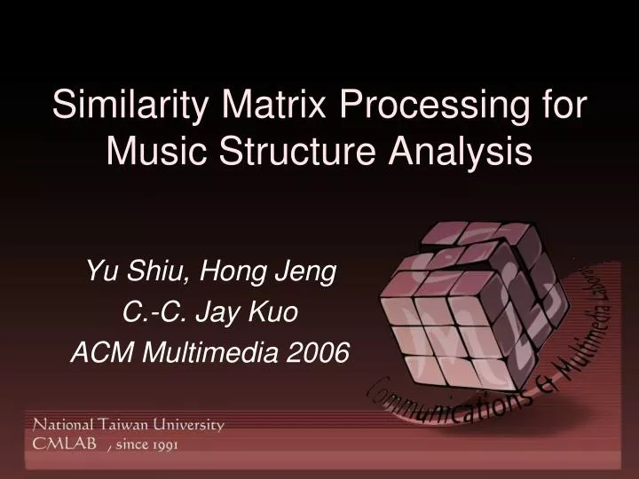 similarity matrix processing for music structure analysis