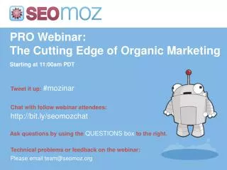 PRO Webinar: The Cutting Edge of Organic Marketing