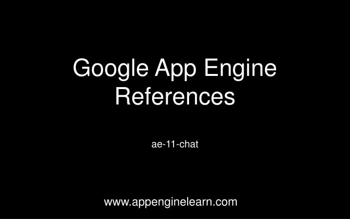 google app engine references