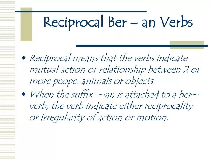 reciprocal ber an verbs
