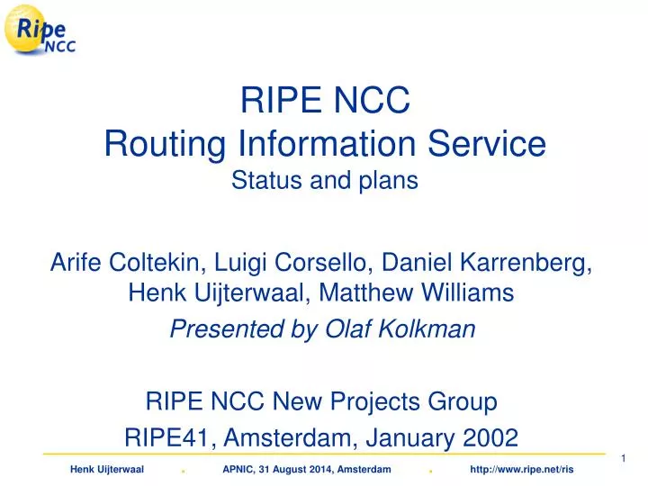 ripe ncc routing information service status and plans