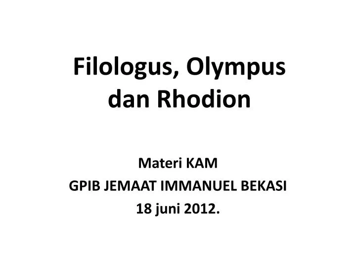 filologus olympus dan rhodion
