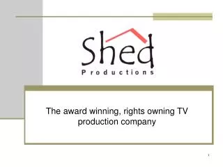 The award winning, rights owning TV production company