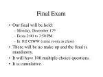 Final Exam - slide 1