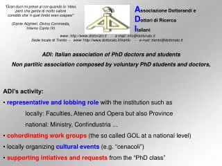 ADI: Italian association of PhD doctors and students
