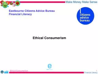 Eastbourne Citizens Advice Bureau Financial Literacy