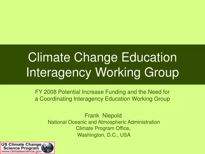 climate change education interagency working group