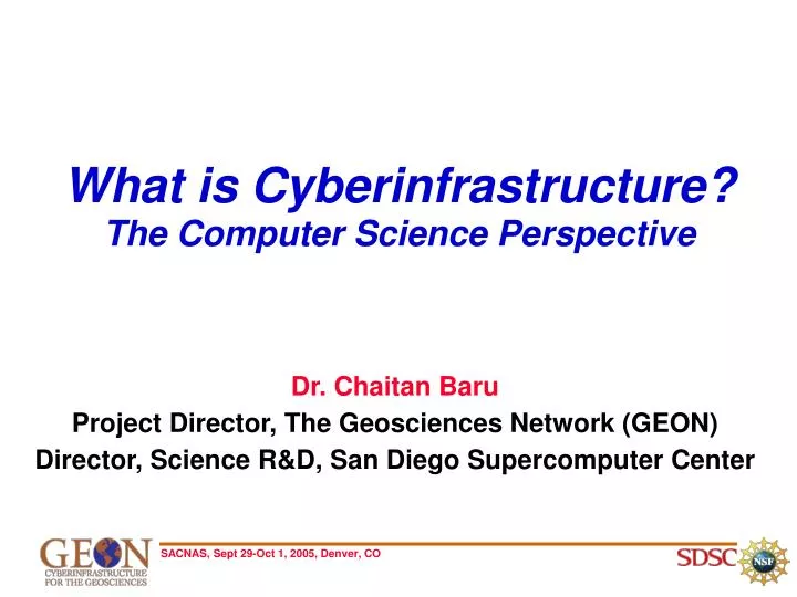 what is cyberinfrastructure the computer science perspective