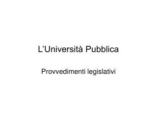 l universit pubblica
