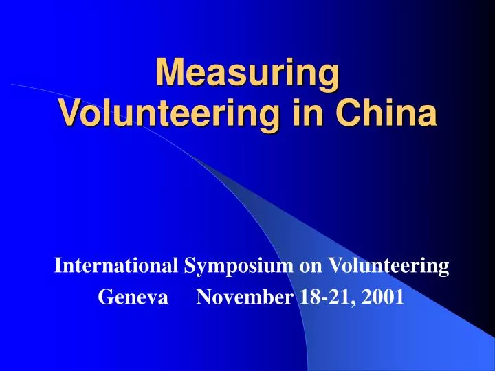 measuring volunteering in china