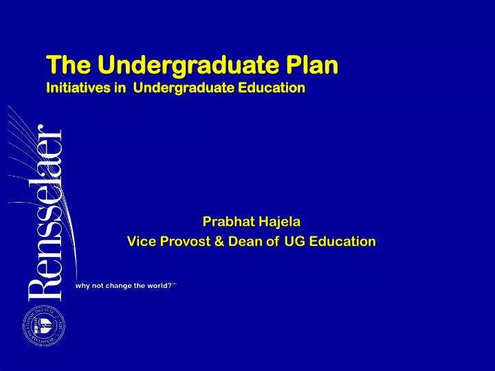 the undergraduate plan initiatives in undergraduate education
